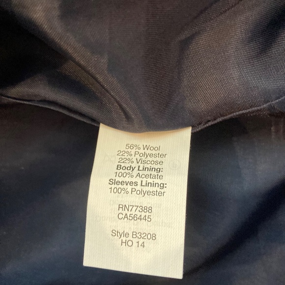 J. Crew sz 4 Wool Blend Red & Navy Buffalo Check Plaid Peacoat Winter Holiday - Picture 9 of 11